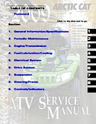 2009 Arctic Cat 400/500/550/700/550/700/1000 ATV Service Manual